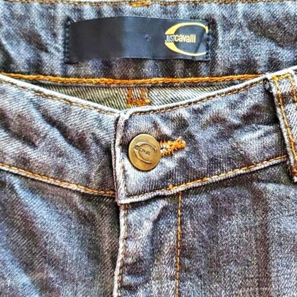 Just Cavalli Denim Jeans Faded Black Straight Leg Casual Women's US 27 Italy - Picture 5 of 12